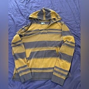 Earthbound Brown Striped Hoodie Unisex Hippie Bohemian Large